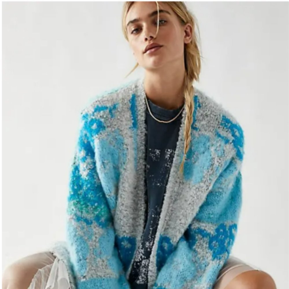 Free People Gather Me Close Cardi sz S blue